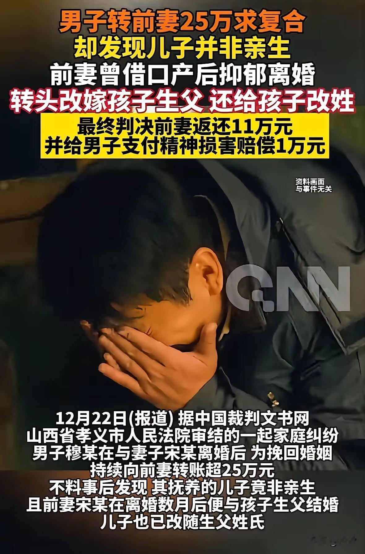 山西这起家庭离婚案让人瞠目结舌，男子和妻子离婚后，想要求复合，持续给前妻转