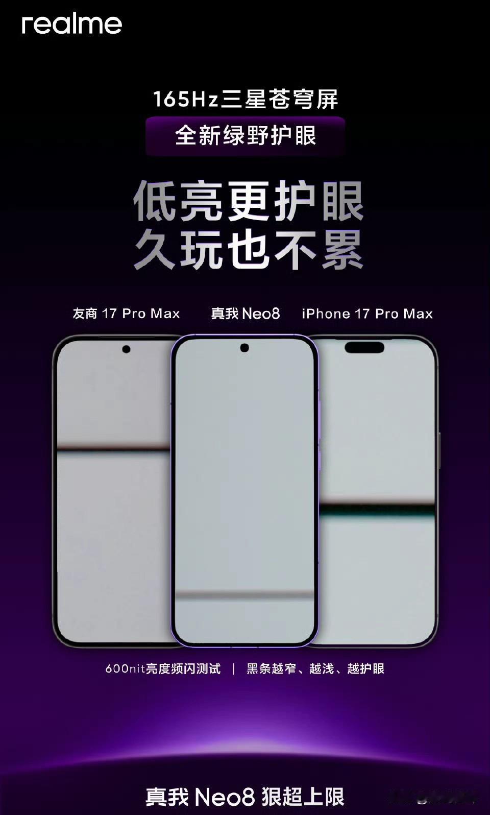 真我Neo8直接对比苹果17Promax屏幕[滑稽笑]当然还有友商的另外一款17P