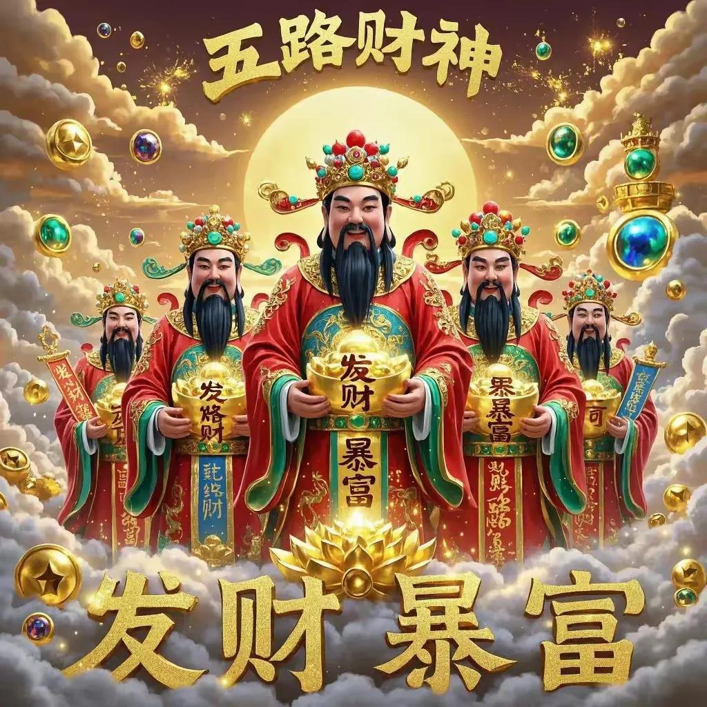 五路财神到迎财神接大运纳福旺财日进斗金财源滚滚好运连连顺风顺水顺财