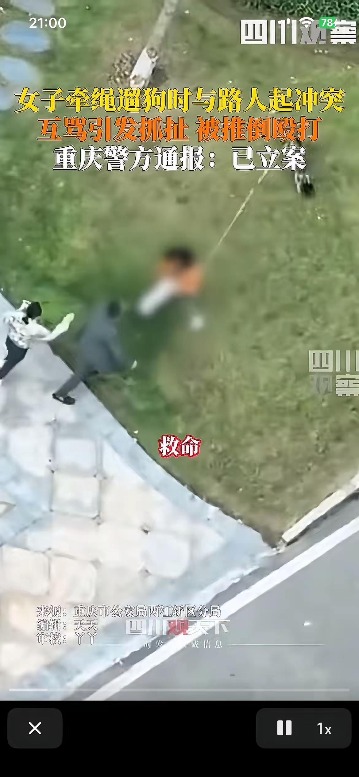 重庆遛狗女被男子殴打事件上热点了!女子正常小区遛狗,狗主有带绳遛狗,只因狗绳过长