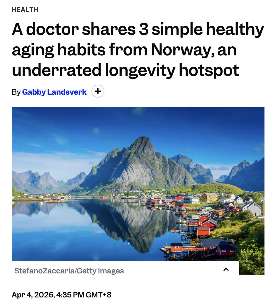 外媒：挪威的长寿秘诀挪威在全球幸福感、寿命与健康寿命排名中长期位居前列，却是