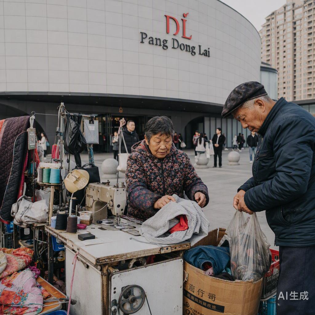 那个不足3平米的缝补摊，在胖东来生活广场旁守了23年。听说老店要关，摊主刘结实一