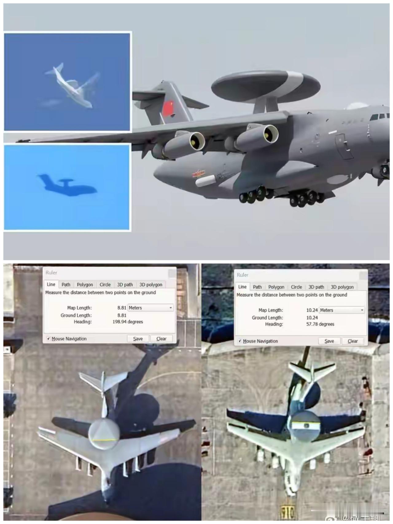 疯狂迭代，空警3000一骑绝尘近日有外媒报道了我国空警3000的试飞图及卫星图