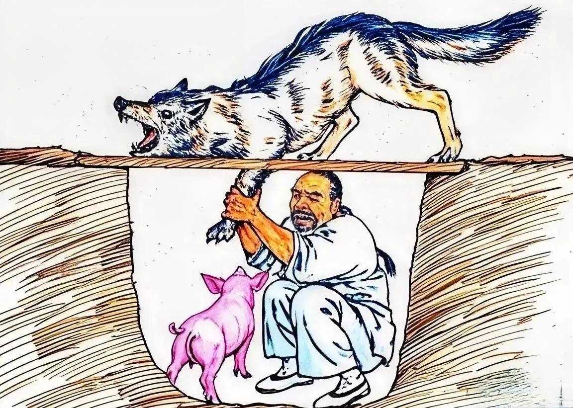 长白山，当地人逮狼有绝招儿。先在荒郊野外挖一个坑，比圆桌面稍微小点，半人深。逮狼