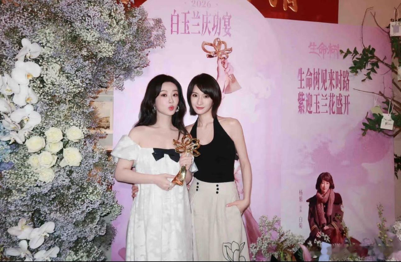 杨紫视后庆功宴新图，还穿了公主裙