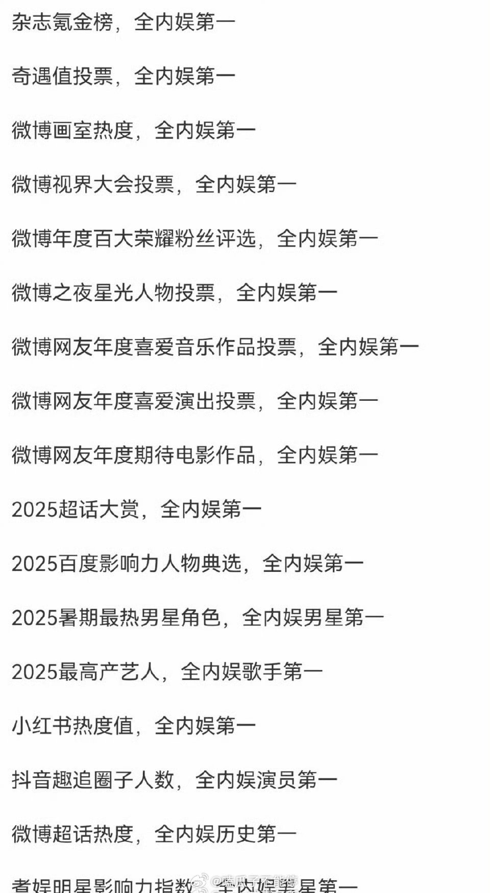现在有梓渝在的榜都是全内娱第一