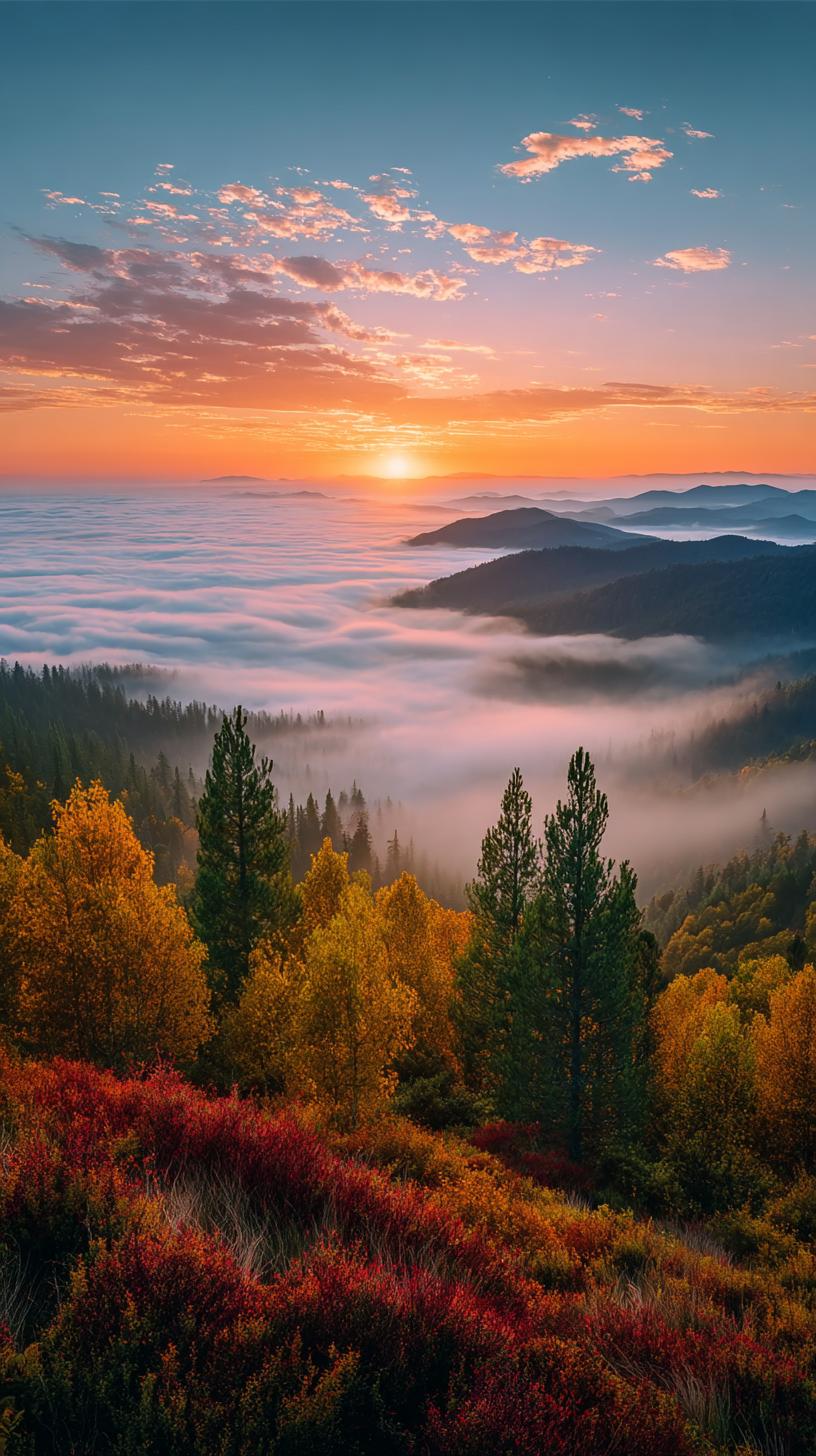 云雾缭绕，五彩斑斓，人间仙境分享一张绝美的风景照片诗意美景分享美景图片分享