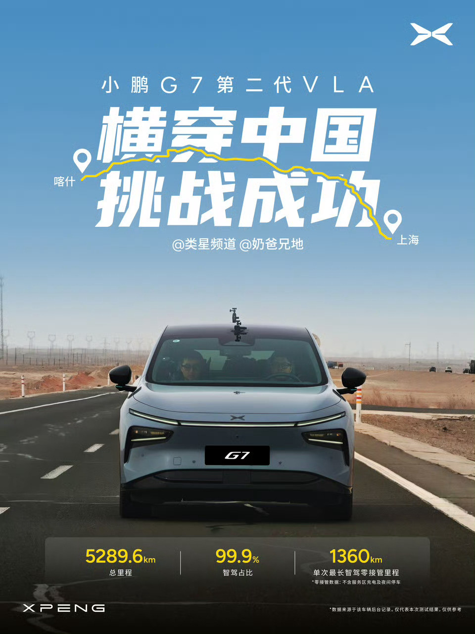 第二代VLA横贯中国，挑战成功！这可能是有史以来距离最长的智驾穿越挑战——小鹏