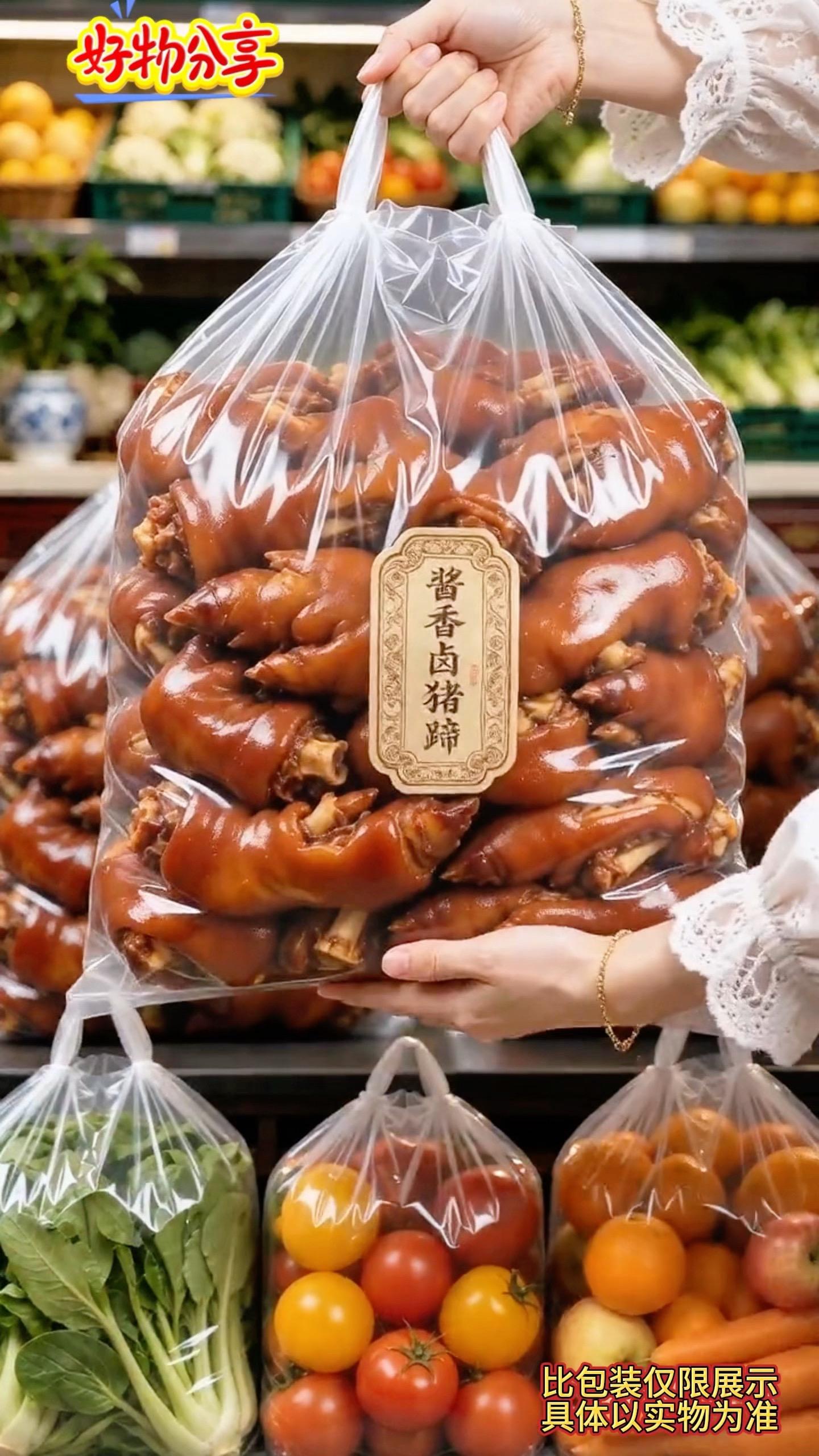 家人们谁懂这个酱香卤猪蹄啊，慢火老卤焖足4小时，酱汁完全渗进每一丝肉里...