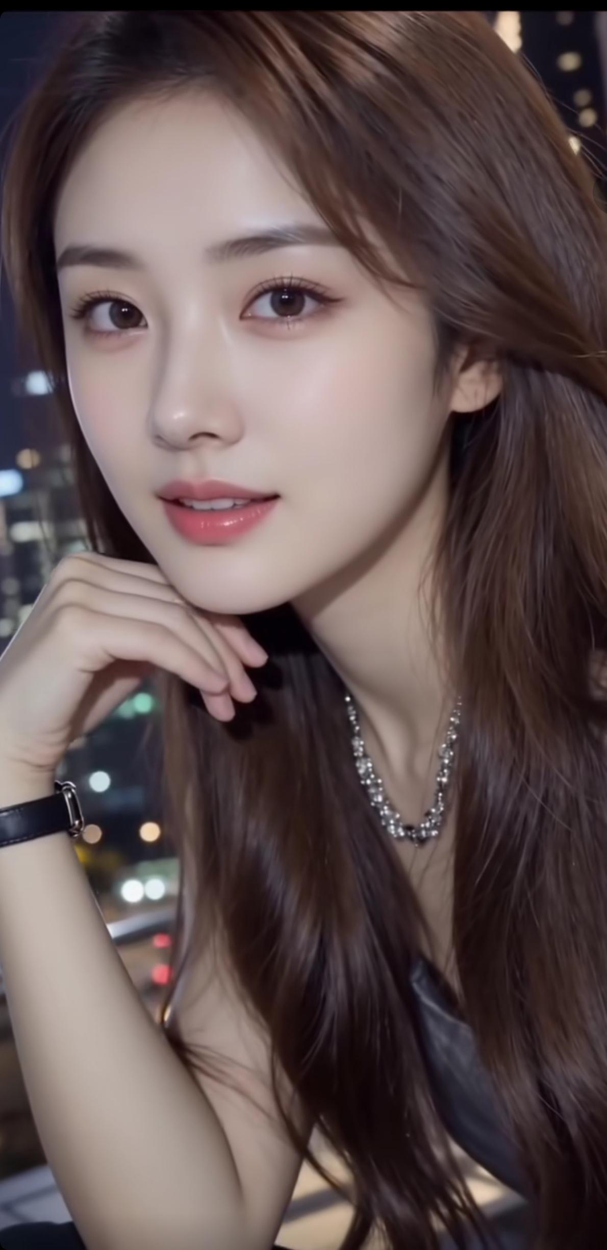 月色如银，美人如画。