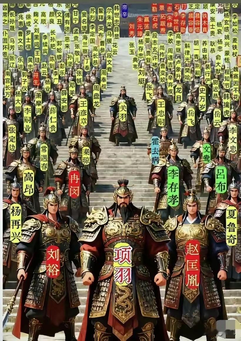 华夏五千年猛人猛将榜，项羽霸王站C位！