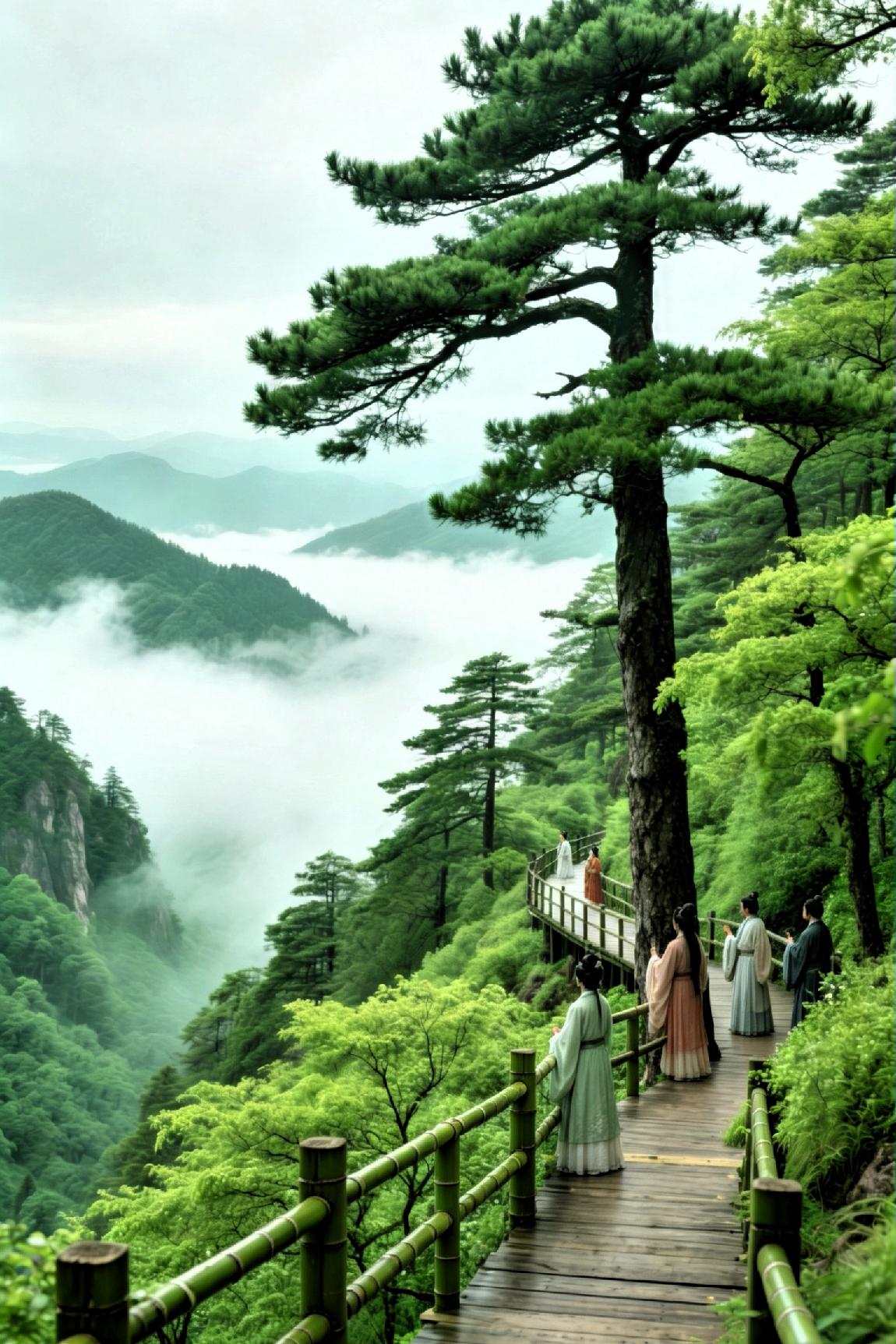 云起青山⛰️心归自然！友友们，心藏山海，目有清欢！当青山叠翠、云雾漫卷，