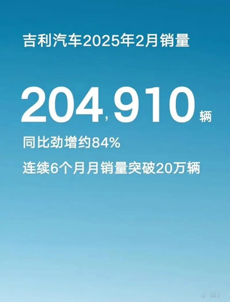 比亚迪领跑，吉利、奇瑞汽车2月份销量都在这里:1、比亚迪:2025年2月，比