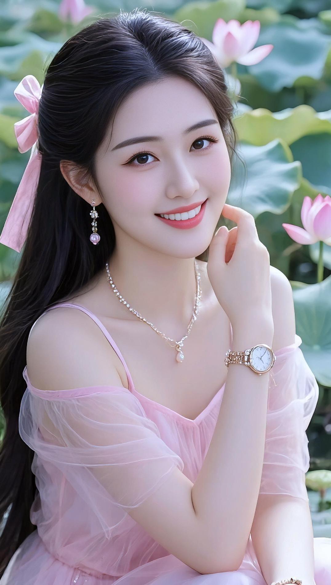 AI荷塘清新写真