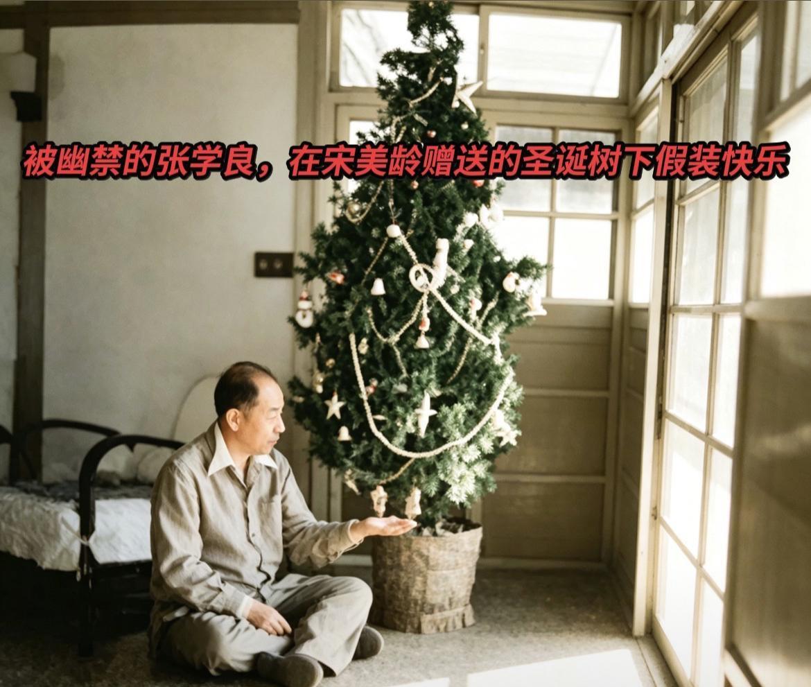 这张老照片拍摄于1959年12月24日圣诞前夕，张学良彼时被软禁在台湾高雄西子湾
