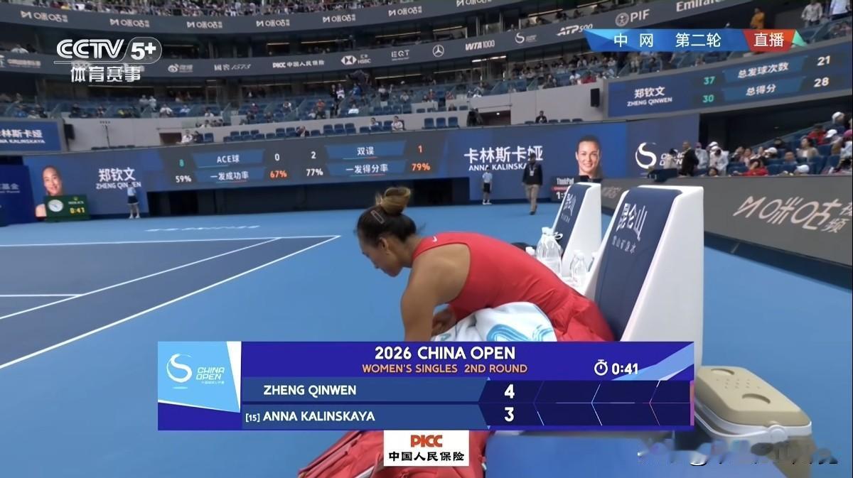 抢七大战，郑钦文不敌俄罗斯美女丢掉第一盘！北京时间今天下午，202