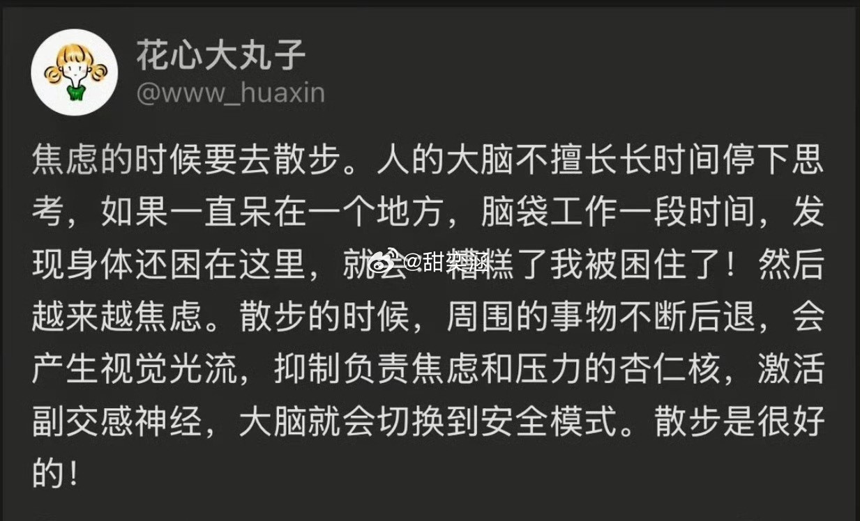 焦虑的时候就出去散步吧: