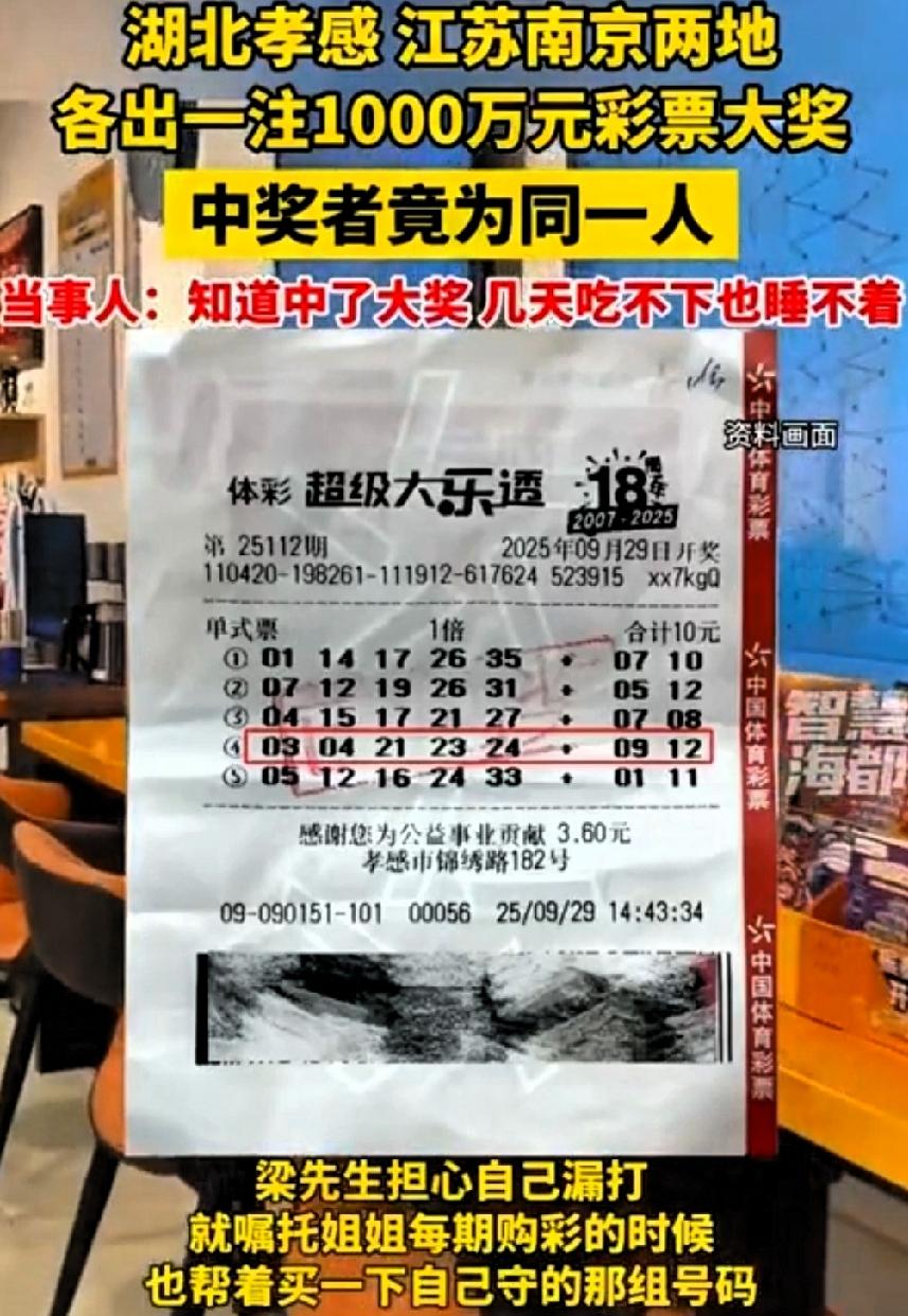 一个人狂揽2000万！跨两省中2个千万彩票大奖，这得是走了什么狗屎运呀！