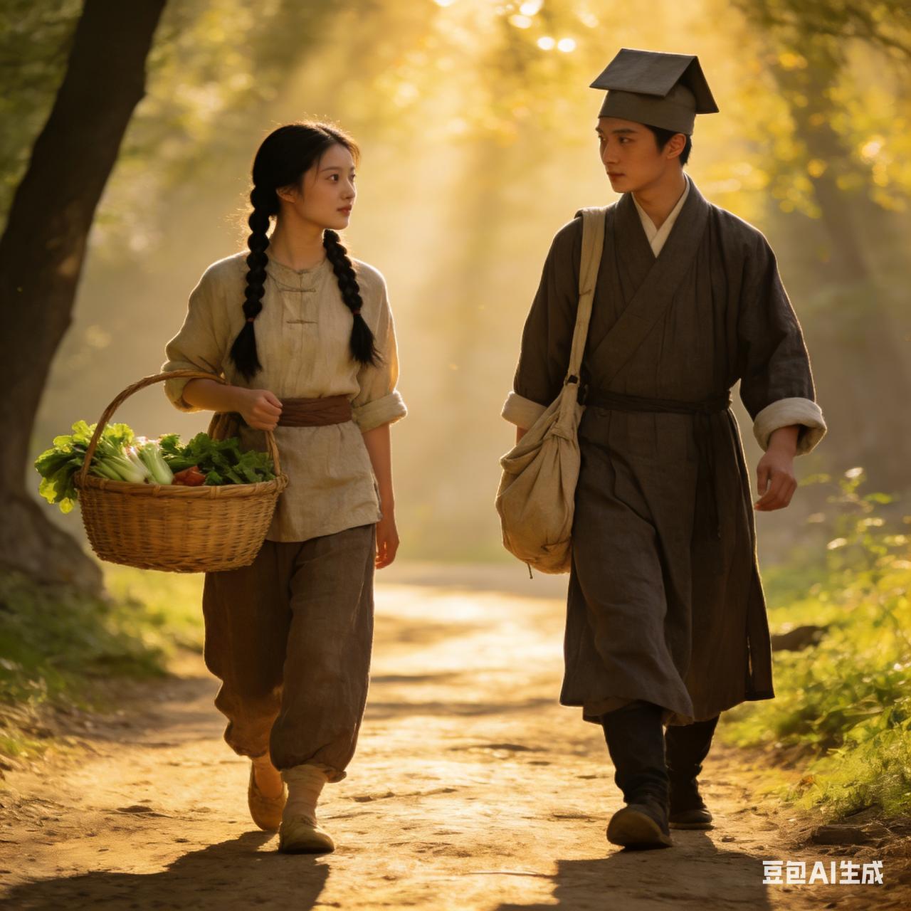 从前，有个书生骑着一头驴赴京赶考。走到一条山道上时，人困驴乏，便坐在一棵大树下休