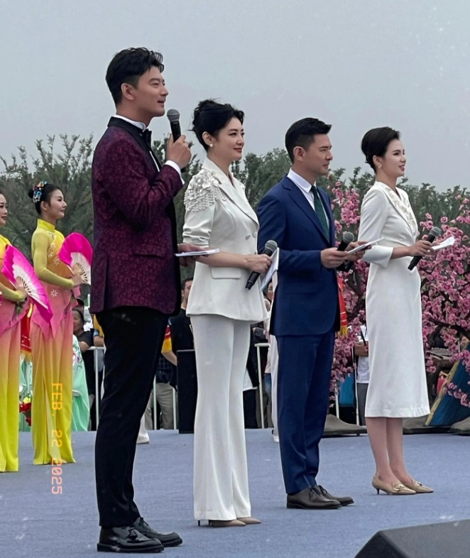 四名著名主持人风格独特，气质高贵典雅，男的英俊潇洒，风度翩翩。女的如花似玉，优雅