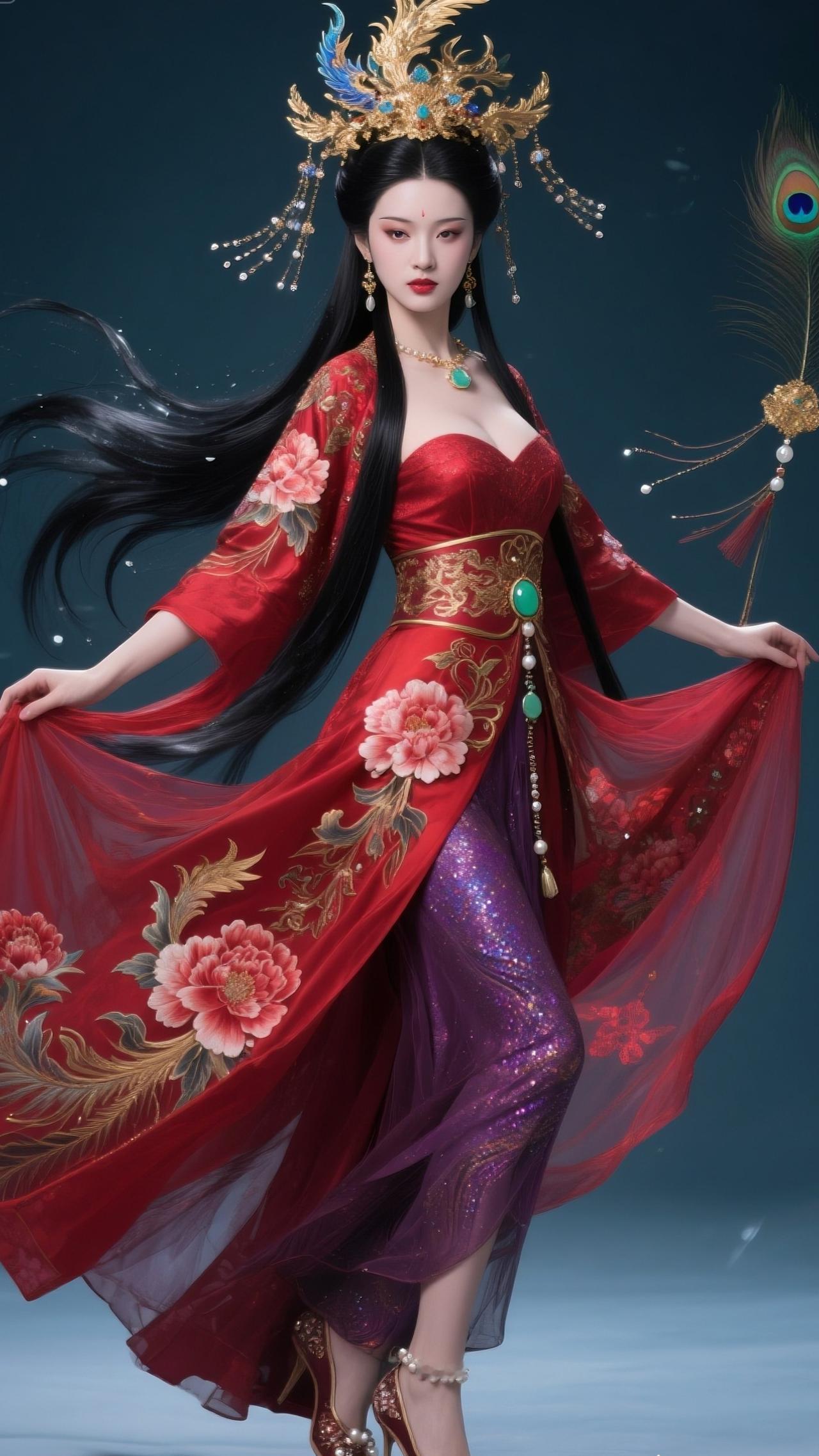 穿越千年的东方美人，华丽宫廷装，惊艳绝伦！特别好看的壁纸国风美人壁纸古韵壁纸