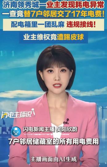 近日，山东济南。殷女士发现自家地下室耗电异常，发现整整17年时间，7户邻居储藏室