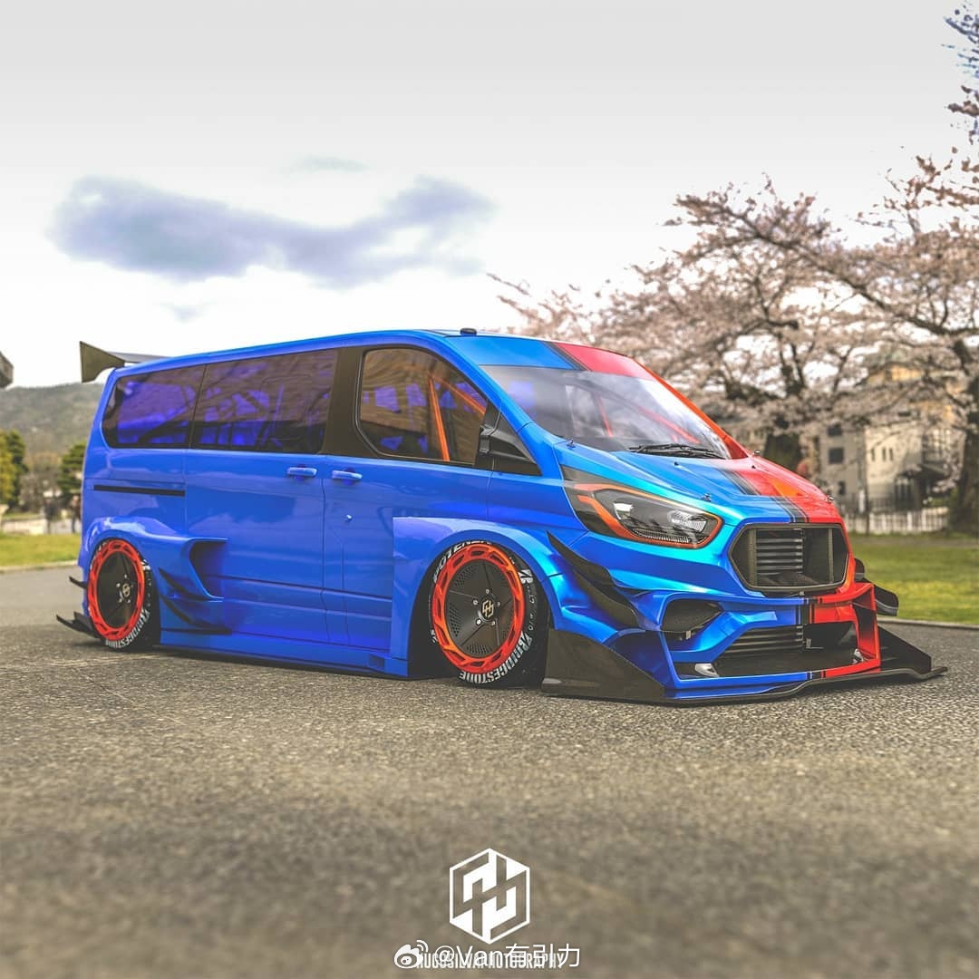 赛博改车之双色勒芒范儿福特全顺，就还挺不好形容的……福特全顺汽车改装van事