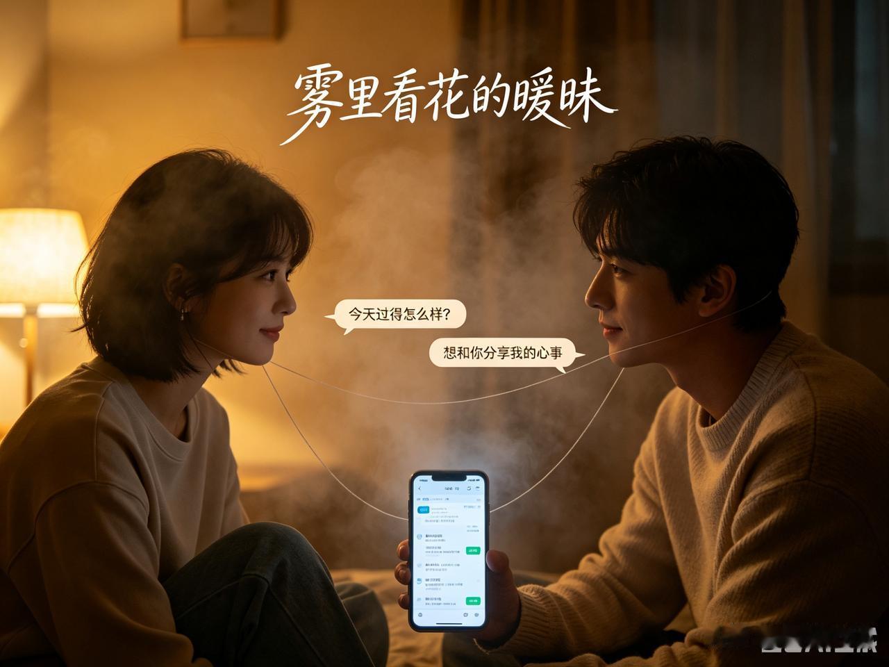 男女之间的暧昧感觉，就像雾里看花，让人欲罢不能。从相处细节看，深夜频繁闲聊，本