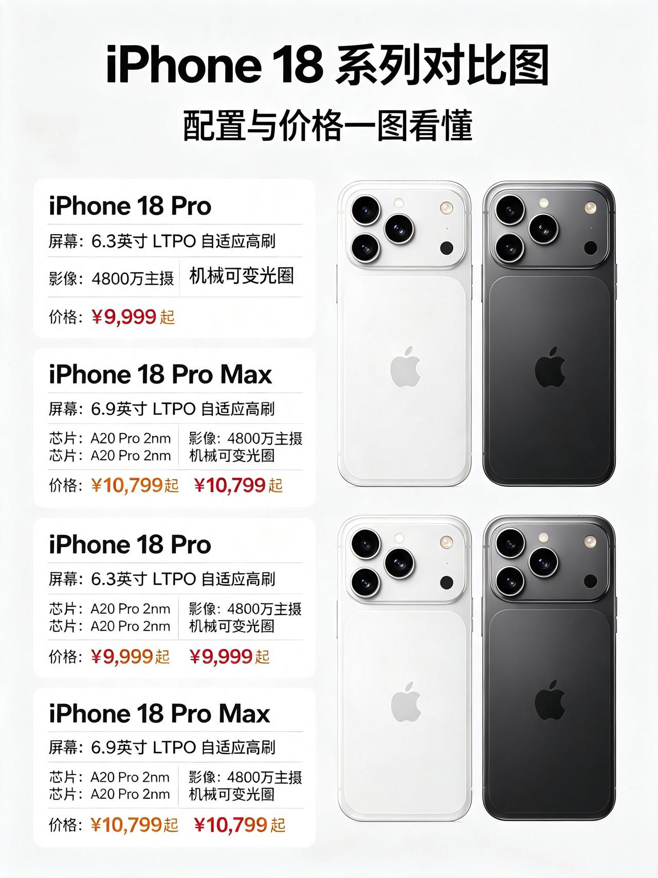 iPhone18系列影像大升级！两款Pro版本选购预测指南iPhone18系