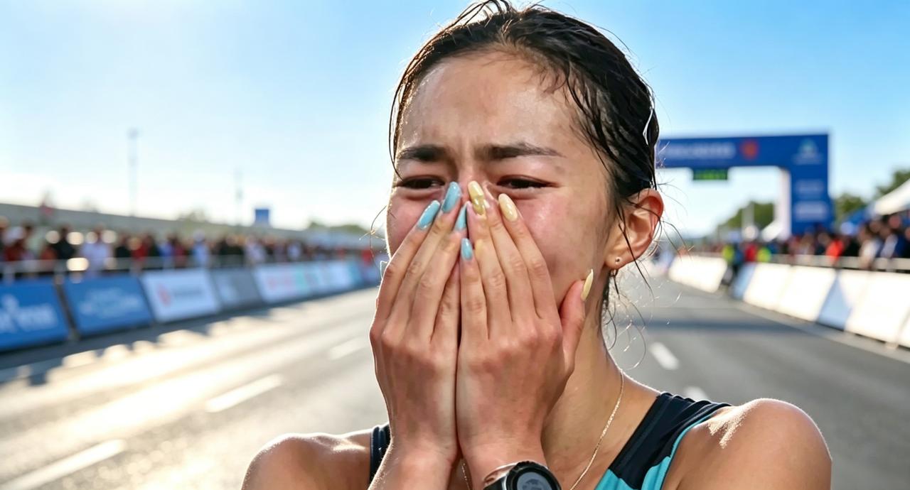 名古屋亚运会女子竞走马拉松决赛，哈萨克斯坦选手亚斯米娜·托桑巴耶娃以3小时22分