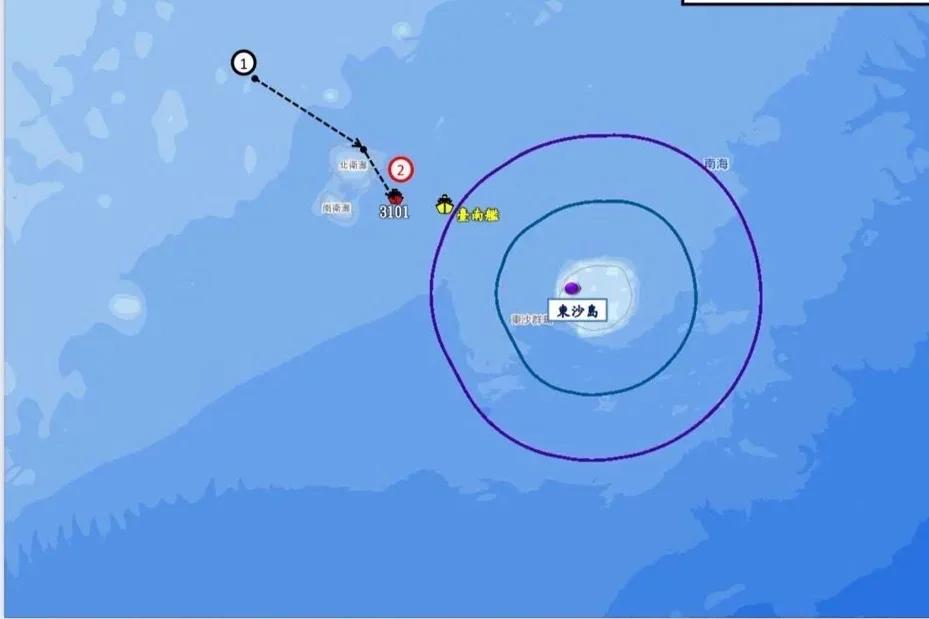 大陆海警船进入东沙岛周边水域台海巡台南舰叫嚣“互不隶属”台“海委会主委”管碧