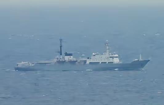 中国海军636A型“竺可桢”级测量船现身直布罗陀海域4月26日，一艘中国海军