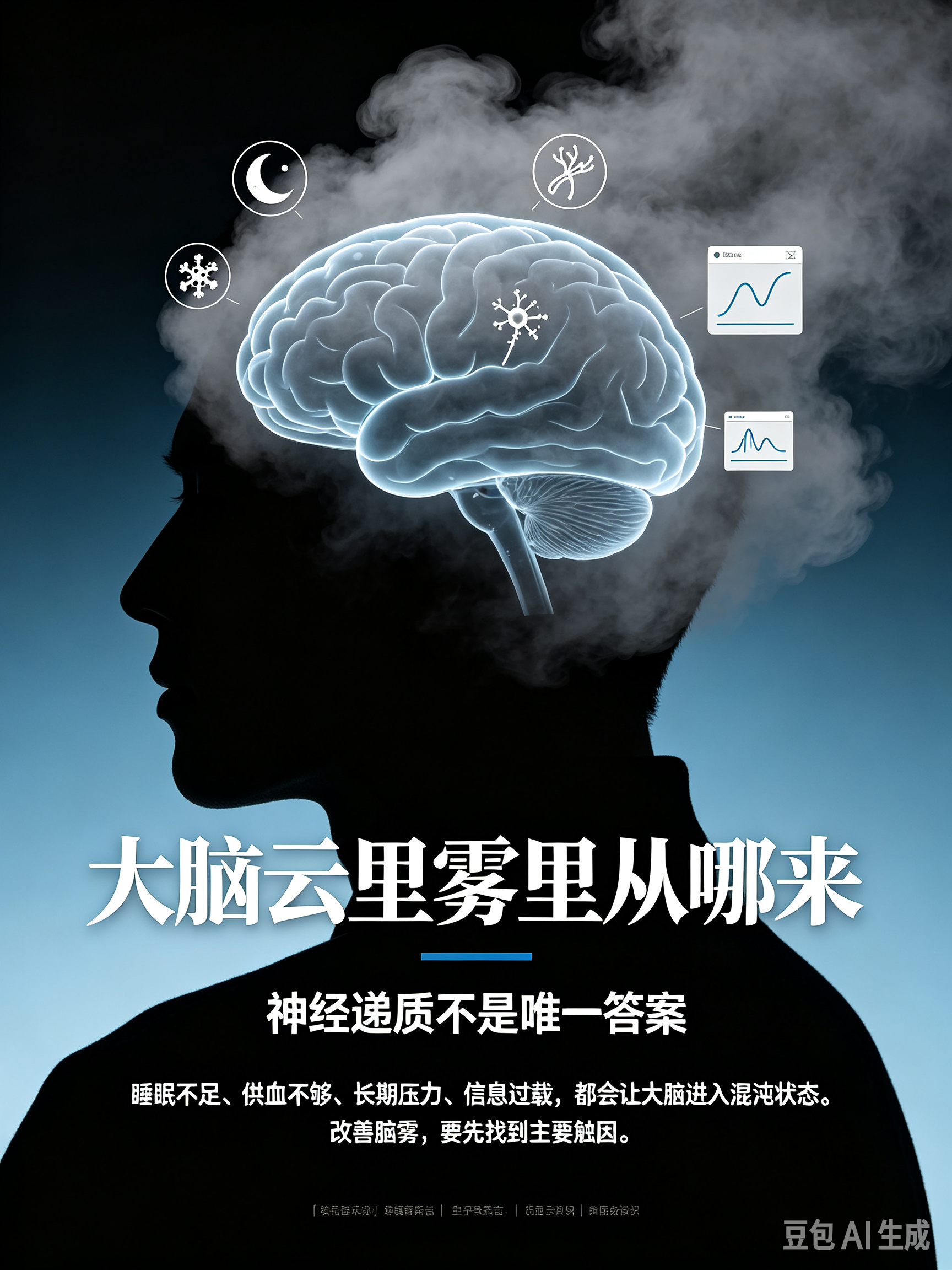 大脑云里雾里的来源是神经递质分泌缺失吗很多人头脑持续昏沉、思绪混乱，像处在云雾之中，第一反应会认为只