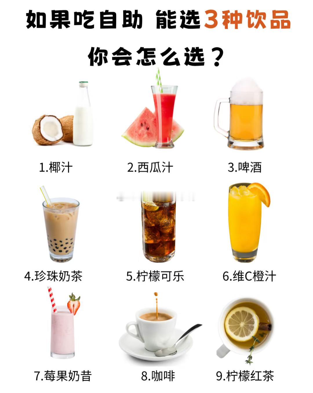 饮品九选三，你怎么选？​​​