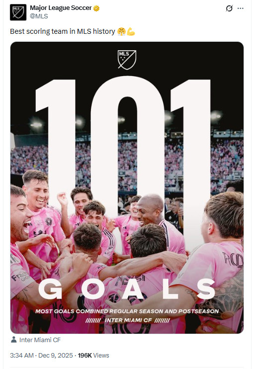 【梅西以绝对核心助迈阿密国际创造美职联新纪录】1️⃣美职联赛季（包括季后赛）10