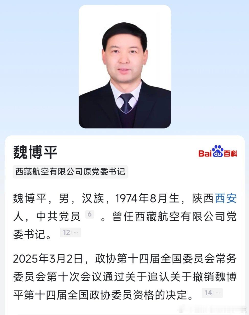 官方首次披露：魏博平，已落马！​​​