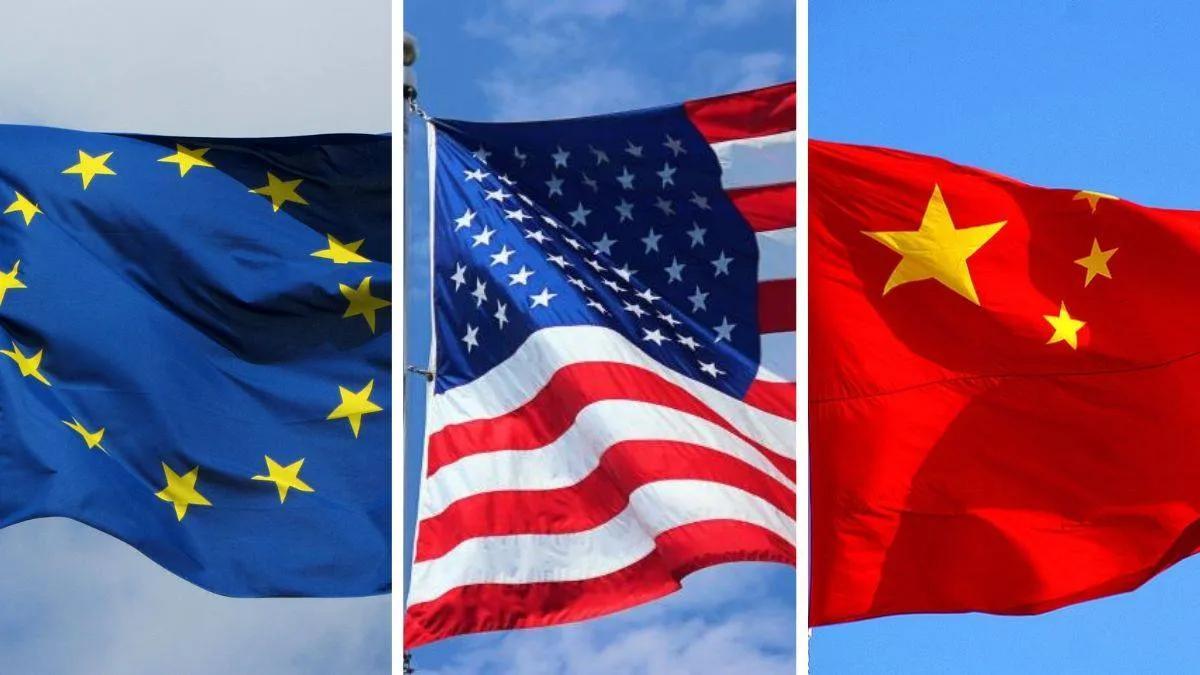 中美欧的自然条件对比中国美国欧洲三者面积都相当，都是1000万平方公里左右，经