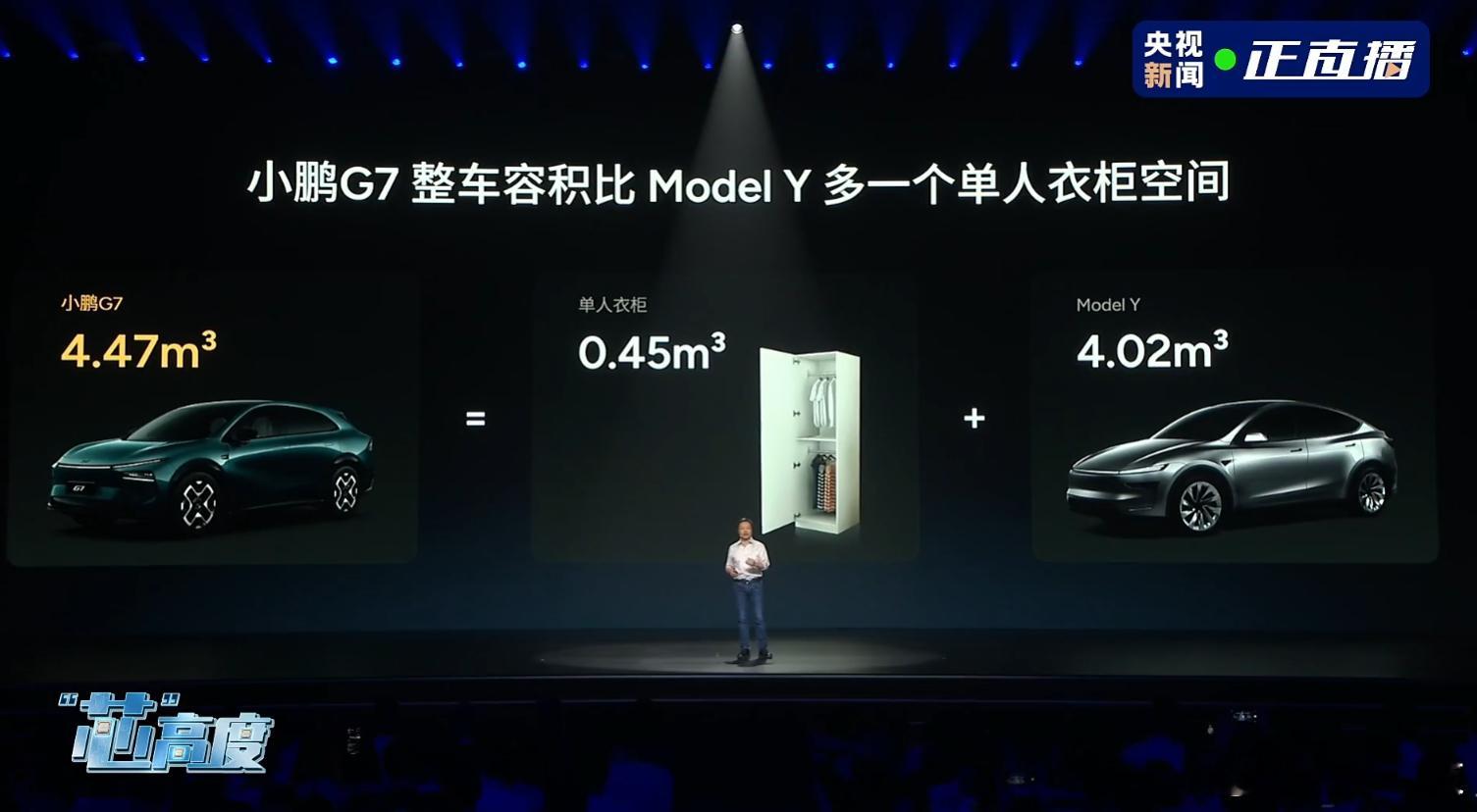 这样比，小鹏G7整车容积比特斯拉ModelY多一个单人衣柜空间。[笑着哭]