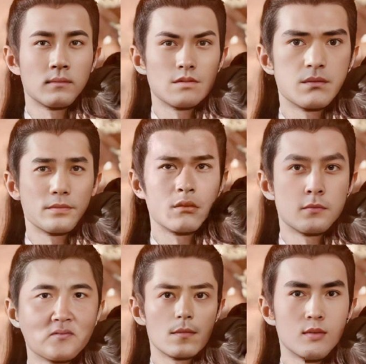 神雕杨过九宫格，古天乐竟然不是最帅的。