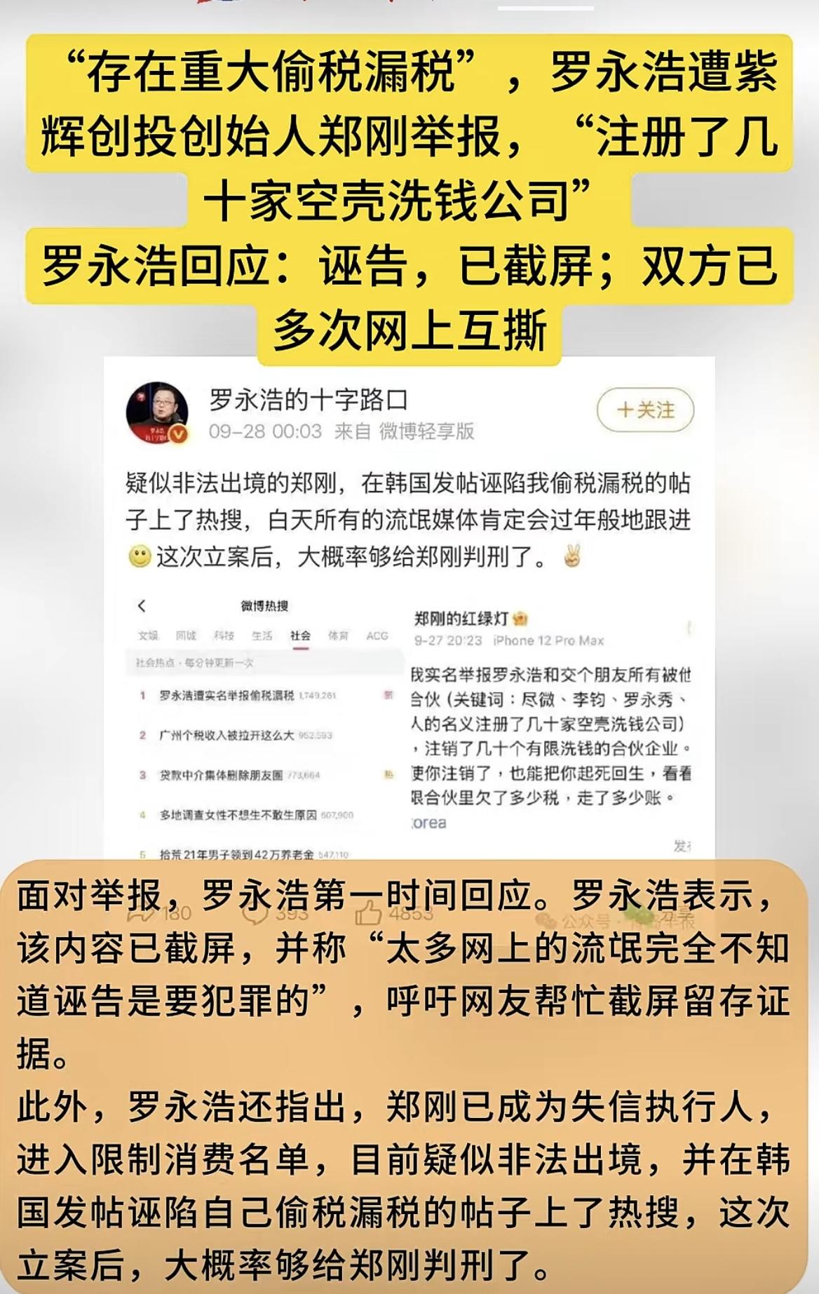 罗永浩、郑刚相互举报越来越多热闹！