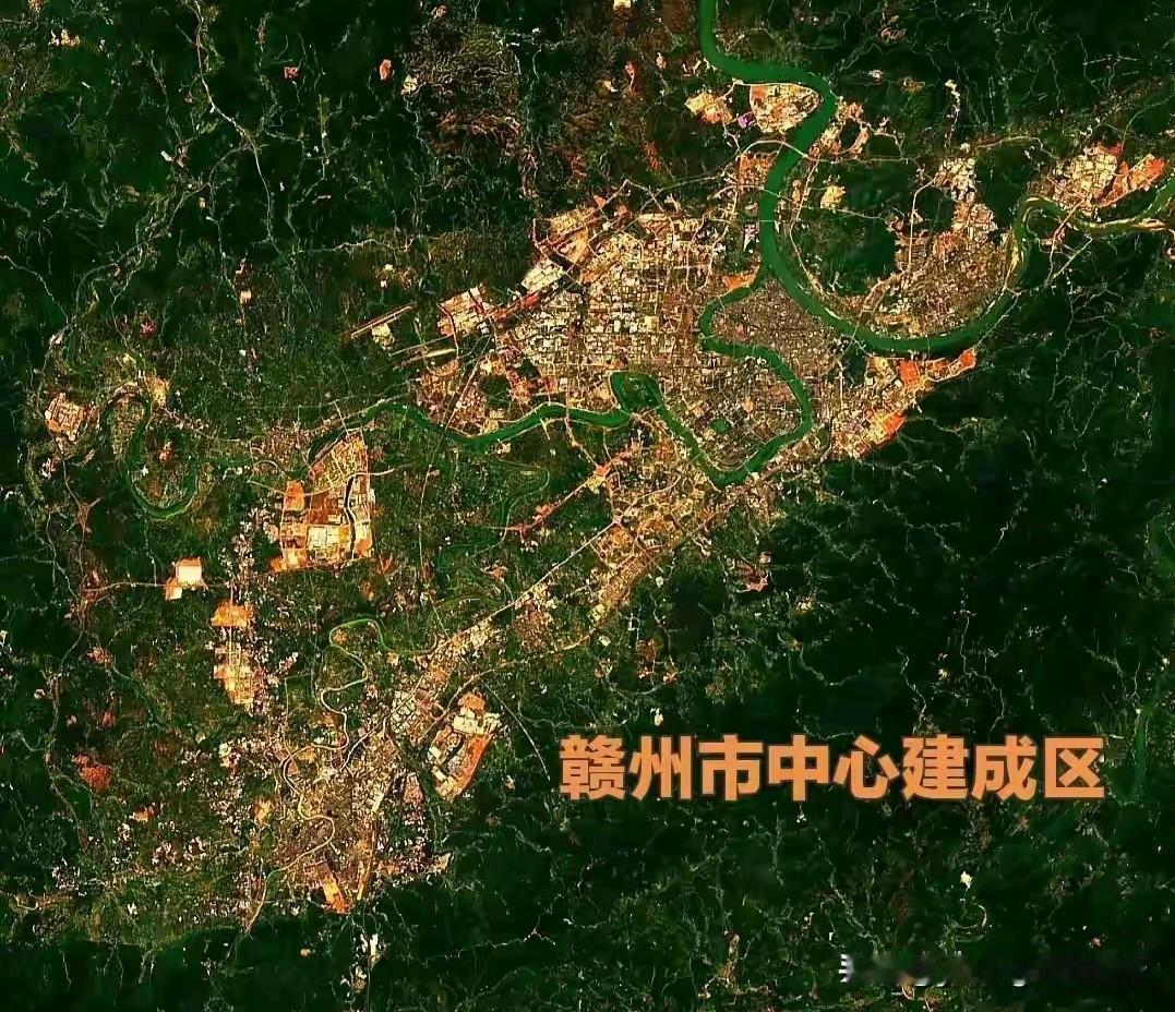 江西赣州建成区地图。江西赣州是国内著名的历史城市，也是江西第二大城市。近二十多年