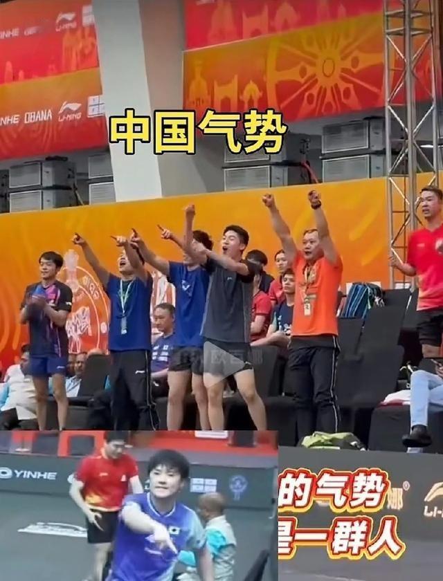 张本智和赢球后手指国乒，这操作太让人反感了。学别人庆祝没学会，倒整出一副挑衅样，