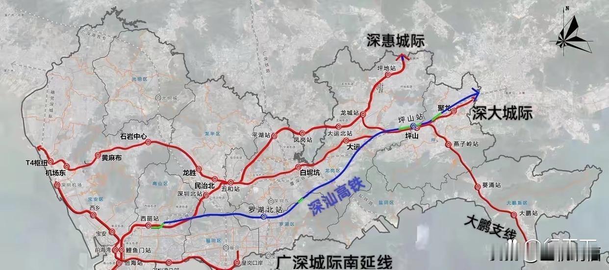 今年堪称深圳城际铁路的集中开通之年，深大、深惠、大鹏支线、穗深南延线四条时速16