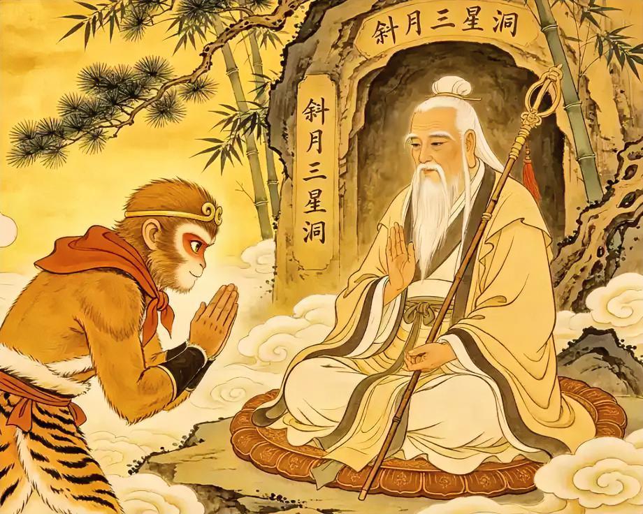 孙悟空问菩提祖师：师父之上还有何人？菩提沉默良久才道：在我之上，还有一位连如来见