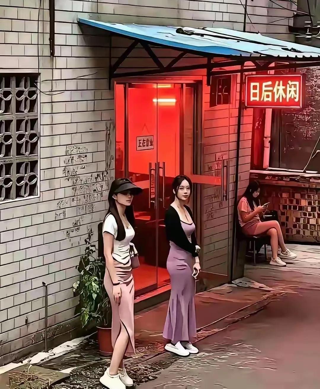 不知道这是一个什么样的单位，为什么白天也开着灯，而且还是暖红色的灯。