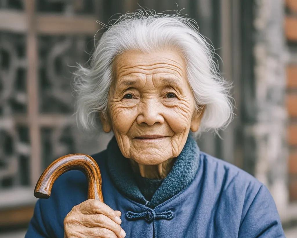 110岁的古泪南，活成了众人眼中精致的“梅花”。她每日晨起梳妆，擦雪花膏、戴发卡