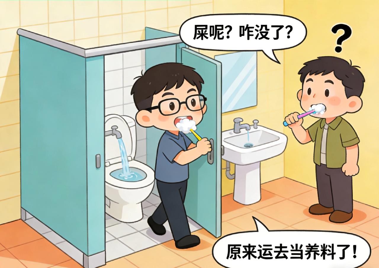 城里人真的太神秘了！拉个屎都跟搞特工似的！关个小单间，窸窸窣窣一顿操作，