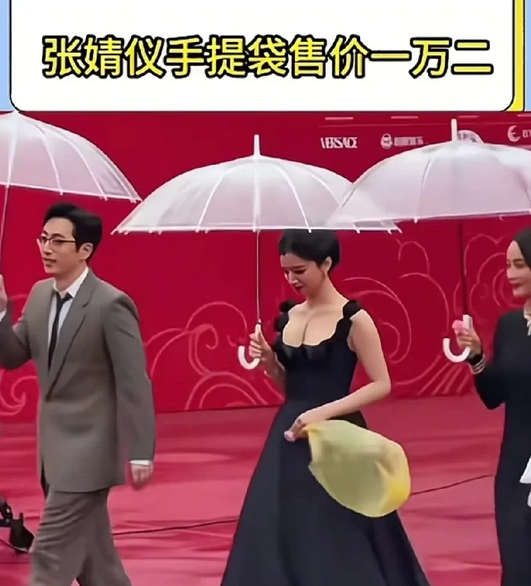 演员张婧仪拎个大黄塑料袋就上红毯了，网友们一调查才知道，这可不是普通的塑料袋，是