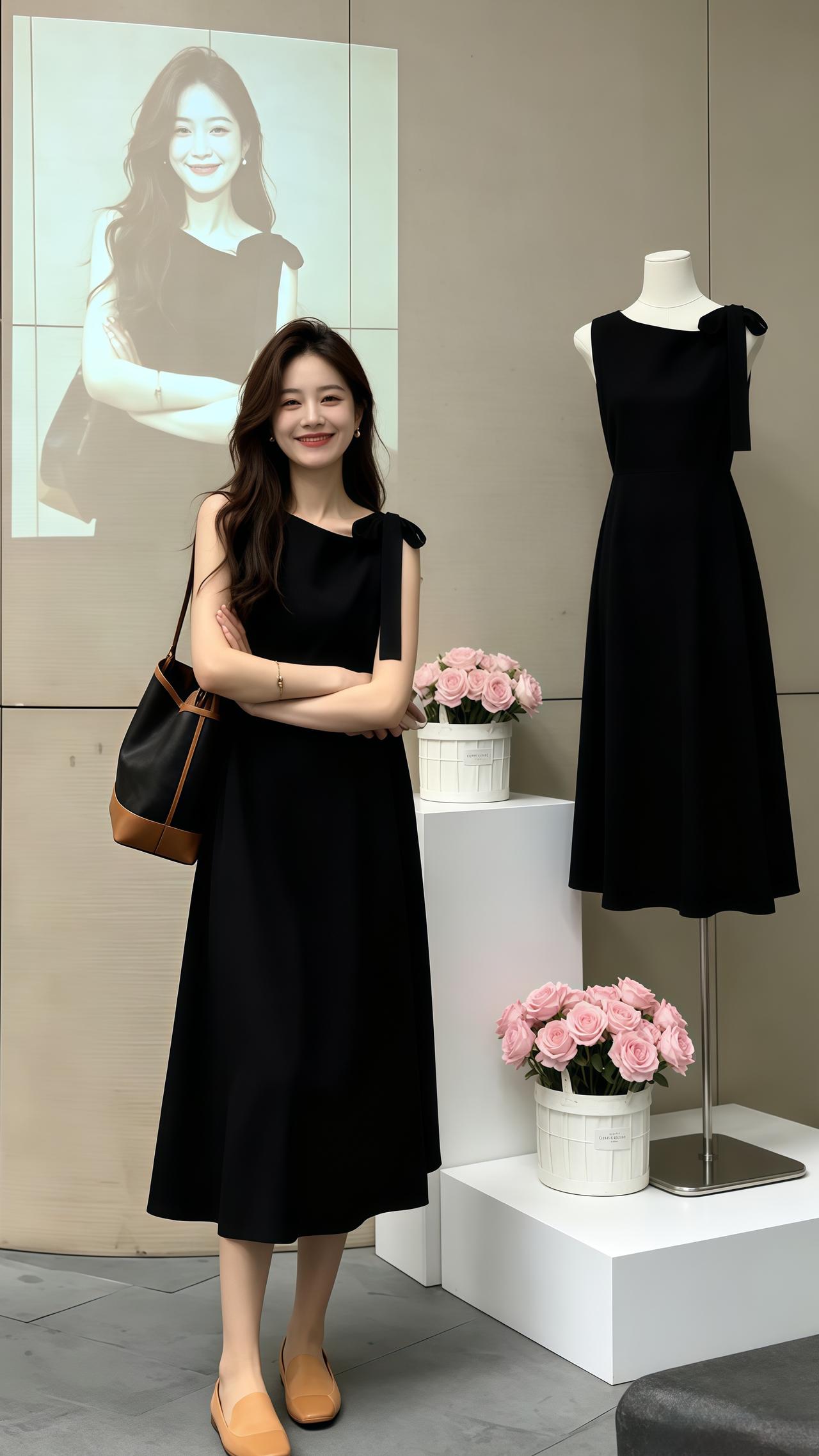 女生不费力的夏季穿搭小黑裙谁穿谁好看韩系穿搭穿搭夏季穿搭