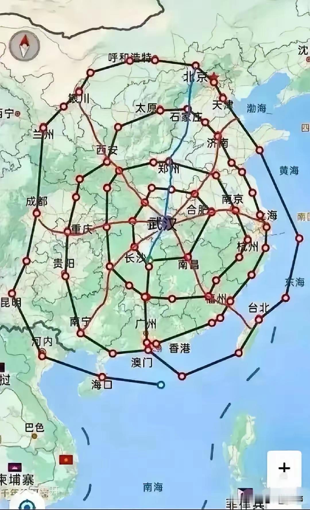 有网友自称武汉是中国的中心城市，未来的世界之都。评论区高手猜到是武汉小学生画的吧